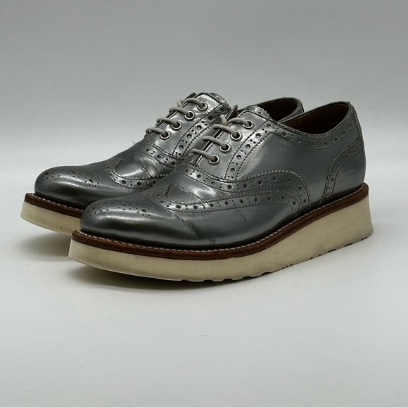Grenson Gray Platform Brogues - Picture 4 of 10